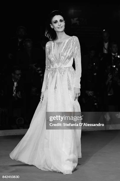 Federica Vincenti walks the red carpet ahead of the 'The Leisure Seeker ' screening during the 74th Venice Film Festival at Sala Grande on September...