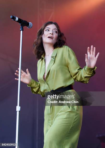 Singer-songwriter Lorde performs on stage during day 1 of iHeartRadio Beach Ball at PNE Amphitheatre on September 3, 2017 in Vancouver, Canada.