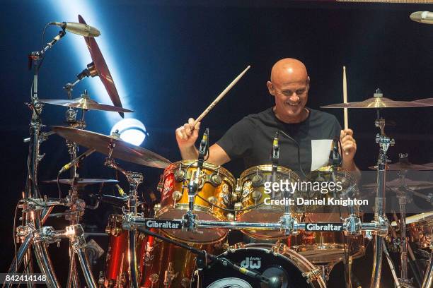 Drummer Tris Imboden of Chicago performs on stage at San Diego Civic Theatre on September 3, 2017 in San Diego, California.