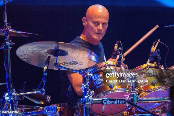 Drummer Tris Imboden of Chicago performs on stage at San Diego Civic Theatre on September 3, 2017 in San Diego, California.