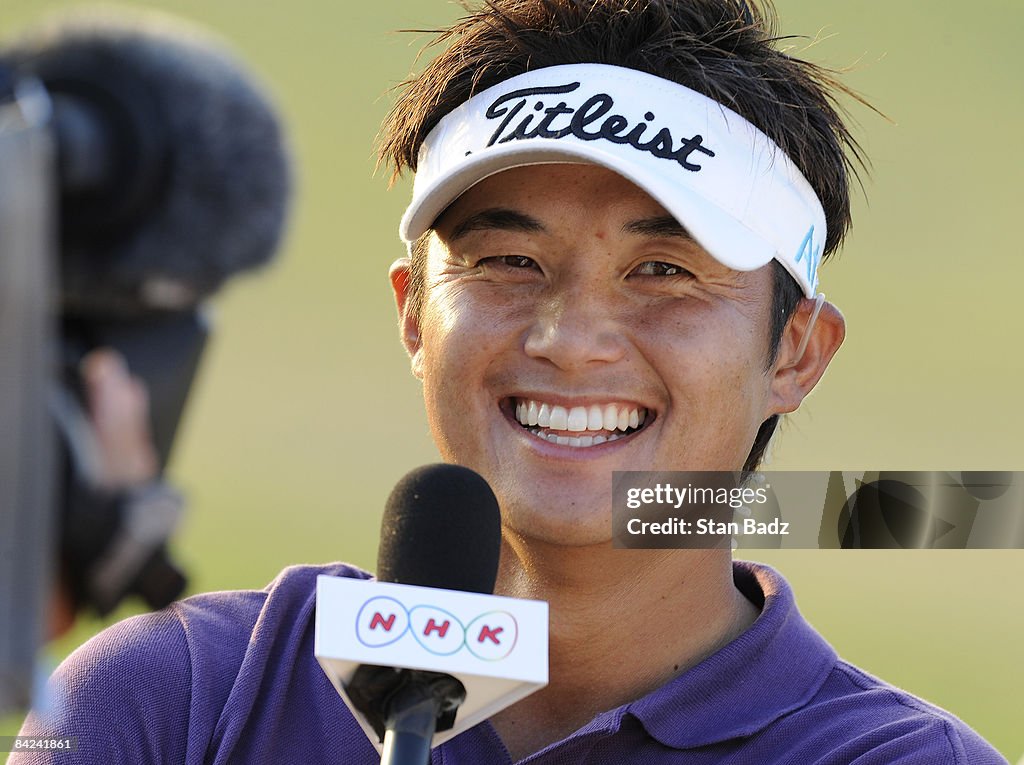 Nihonsa Course Ryuji Ryuji Imada of Japan comments on his play during an interview with ...