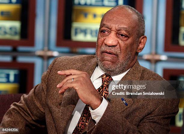 Author and comedian Bill Cosby speaks during a live taping of 'Meet the Press' at the NBC studios January 11, 2009 in Washington, DC. The panel...