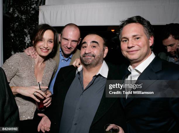 Kristin Scott Thomas, Ralph Fiennes, Ken Davitian and Jason Binn attend L.A. Confidential Magazine's Pre-Golden Globes party at the Mondrian Hotel on...