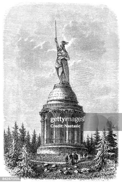 hermann monument - hermann missouri stock illustrations