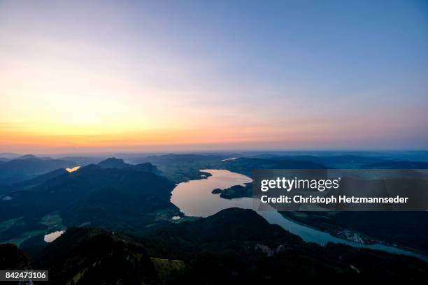 landscape with lake - upper austria stock pictures, royalty-free photos & images