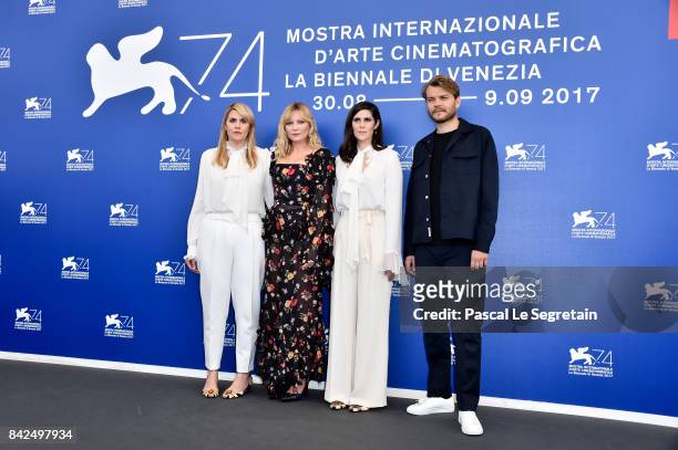 Kate Mulleavy, Kirsten Dunst, Laura Mulleavy and Pilou Asbaek attend the 'Woodshock' photocall during the 74th Venice Film Festival on September 4,...