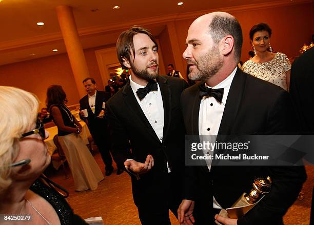 Actor Vincent Kartheiser and Mad Men creator Matthew Weiner attend the 66th Golden Globe Awards held at the Beverly Hilton Hotel on January 11, 2009...