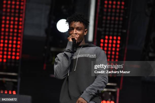 Savage performs on stage at the 2017 Budweiser Made in America Festival - Day 2 at Benjamin Franklin Parkway on September 3, 2017 in Philadelphia,...