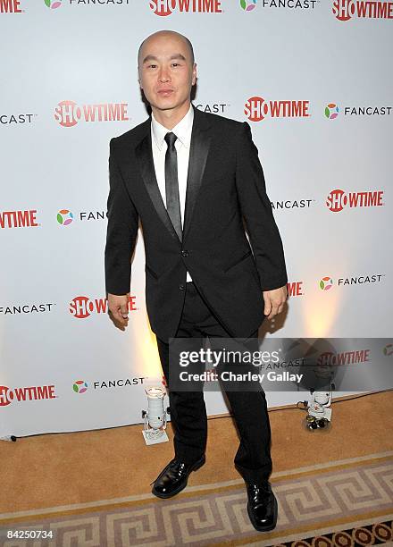 Actor C.S. Lee arrives at the official Showtime after party for the 66th Annual Golden Globe Awards held at the Verandah Room at The Peninsula Hotel...