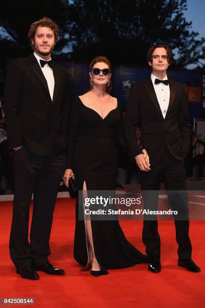 Miles Robbins , Susan Sarandon and Jack Henry Robbins walk the red carpet ahead of the 'The Leisure Seeker ' screening during the 74th Venice Film...