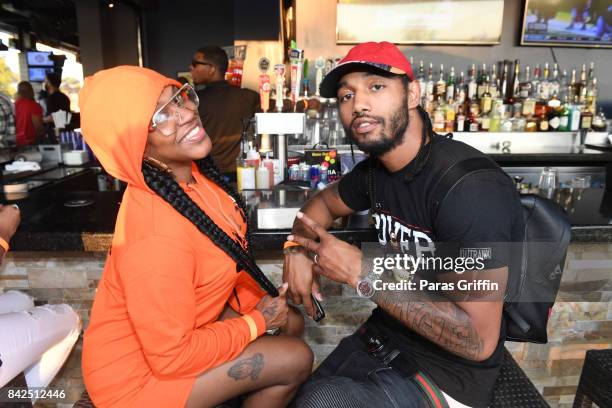 Lil' Moe and Karl Dargan at LudaDay Weekend Topgolf Takeover at Topgolf Midtown on September 3, 2017 in Atlanta, Georgia.