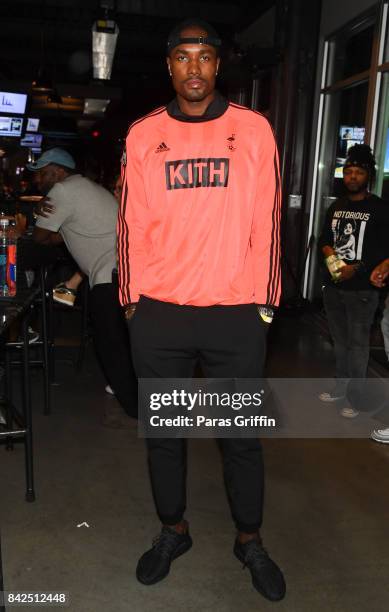 Player Serge Ibaka at LudaDay Weekend Topgolf Takeover at Topgolf Midtown on September 3, 2017 in Atlanta, Georgia.