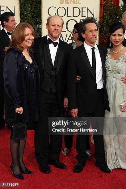 Cheryl Howard, Producers Ron Howard and Brian Grazer and Chau-Giang Thi Nguyen arrive at the 66th Annual Golden Globe Awards held at the Beverly...