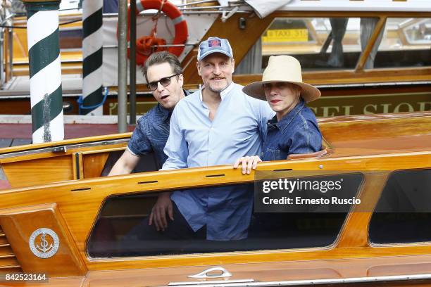 Sam Rockwell, Woody Harrelson and Frances McDormand are seen during the 74th Venice Film Festival at Excelsior Darsena on September 4, 2017 in...