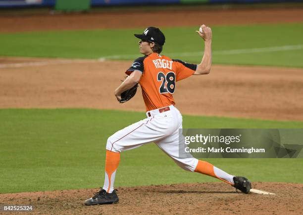 Cincinnati Reds prospect Jimmy Herget of Team USA pitches during the 2017 SiriusXM All-Star Futures Game at Marlins Park on July 9, 2017 in Miami,...