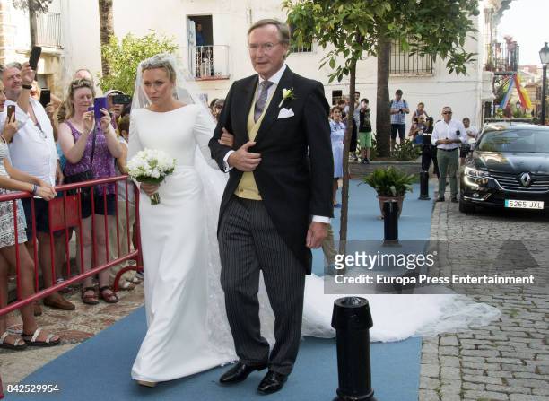 Jean of Luxemburgo, are seen attending the wedding of Marie-Gabrielle of Nassau and Antonius Willms on September 2, 2017 in Marbella, Spain.