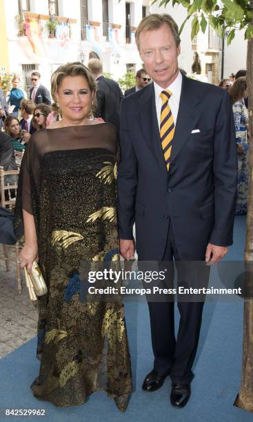 Maria Teresa of Luxemburgo and Enrique of Luxemburgo, are seen attending the wedding of Marie-Gabrielle of Nassau and Antonius Willms on September 2,...