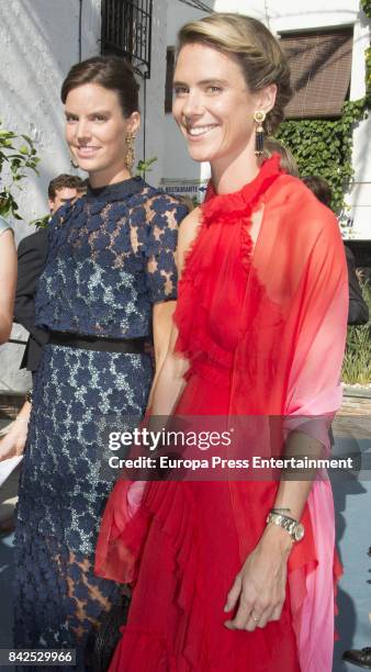 Astrid of Liechtenstein and Anunciata of Liechtenstein, are seen attending the wedding of Marie-Gabrielle of Nassau and Antonius Willms on September...