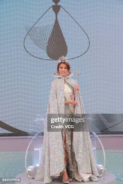 Winner Juliette Louie poses during the Miss Hong Kong Pageant 2017 at TVB City on September 3, 2017 in Hong Kong, China.