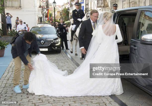 Jean of Luxemburgo, are seen attending the wedding of Marie-Gabrielle of Nassau and Antonius Willms on September 2, 2017 in Marbella, Spain.