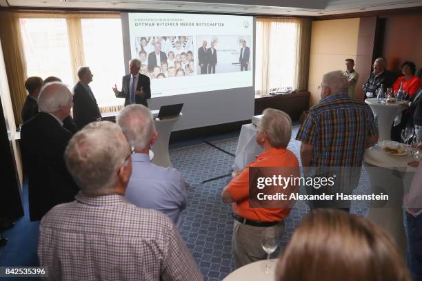 Ottmar Hitzfeld attends the Friends of the German National Team meeting at Steigenberger Graf Zeppelin, Stuttgart on September 4, 2017 in Stuttgart,...