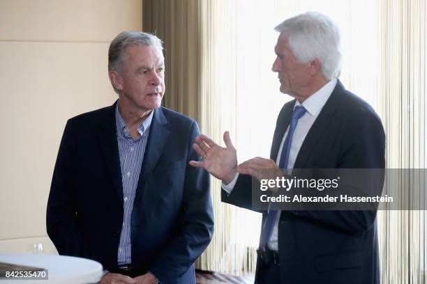 Ottmar Hitzfeld attends the Friends of the German National Team meeting at Steigenberger Graf Zeppelin, Stuttgart on September 4, 2017 in Stuttgart,...