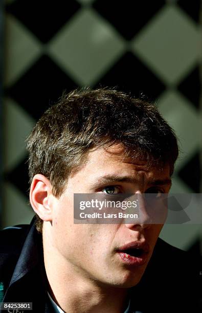 Sebastian Boenisch speaks to the media during day five of Werder Bremen training camp on January 12, 2009 in Belek, Turkey.