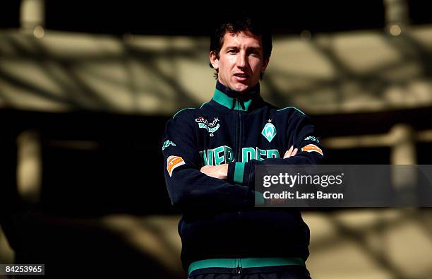 Frank Baumann poses for a picture session during day five of Werder Bremen training camp on January 12, 2009 in Belek, Turkey.