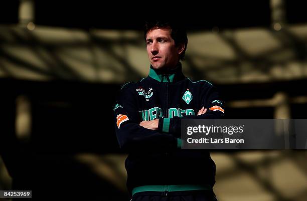 Frank Baumann poses for a picture session during day five of Werder Bremen training camp on January 12, 2009 in Belek, Turkey.