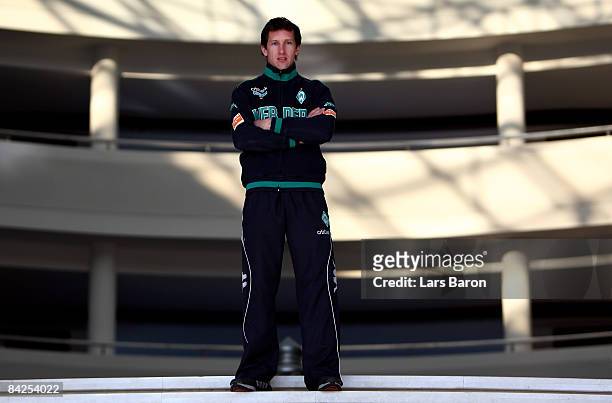 Frank Baumann poses for a picture session during day five of Werder Bremen training camp on January 12, 2009 in Belek, Turkey.
