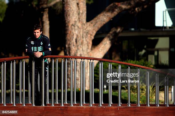 Frank Baumann poses for pictures session during day five of Werder Bremen training camp on January 12, 2009 in Belek, Turkey.