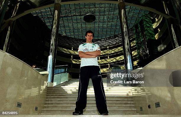 Frank Baumann poses for pictures session during day five of Werder Bremen training camp on January 12, 2009 in Belek, Turkey.