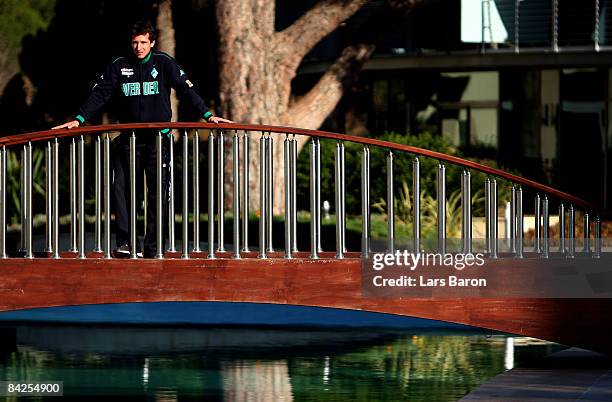 Frank Baumann poses for pictures session during day five of Werder Bremen training camp on January 12, 2009 in Belek, Turkey.