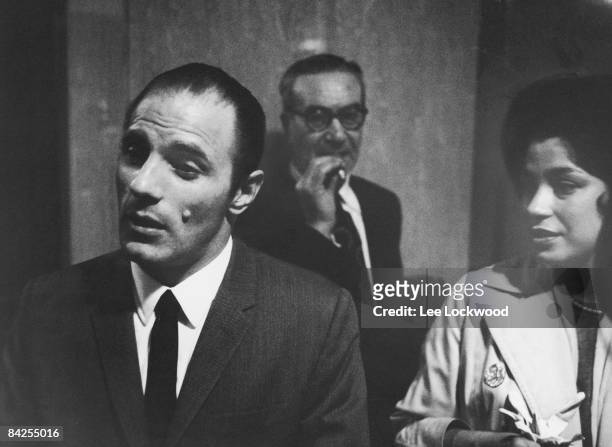 American gangster Joe Gallo and an unidentified woman in a Brooklyn courthouse, Brooklyn, New York, 1961.