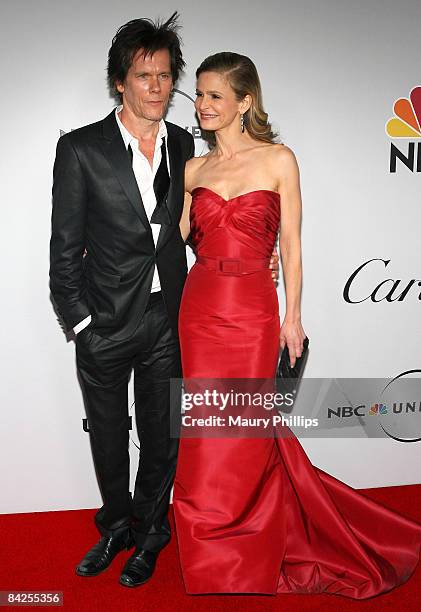 Actors Kevin Bacon and Kyra Sedgwick attend the Universal and Focus Features After Party for the 66th Annual Golden Globe Awards held at the Beverly...