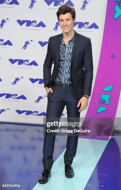 Shawn Mendes arrives at the 2017 MTV Video Music Awards at The Forum on August 27, 2017 in Inglewood, California.