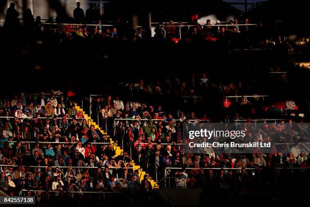 Russia fans look on during the FIFA Confederations Cup Russia 2017 Group A match between Russia and Portugal at Spartak Stadium on June 21, 2017 in...