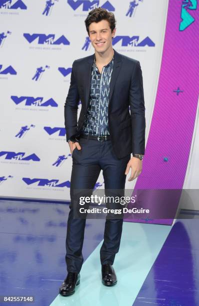 Shawn Mendes arrives at the 2017 MTV Video Music Awards at The Forum on August 27, 2017 in Inglewood, California.