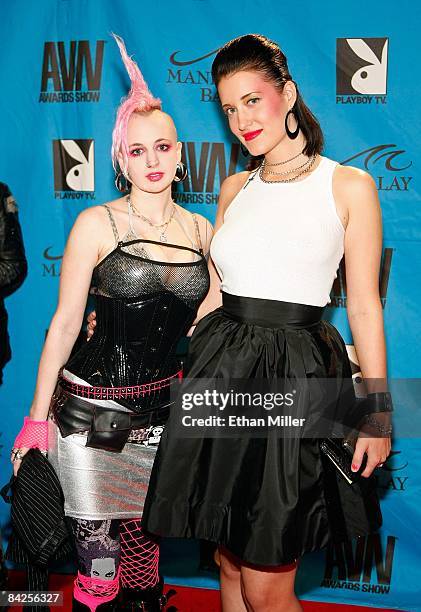 Adult film actress Mandy Morbid and adult film actress and director Kimberly Kane arrive at the 26th annual Adult Video News Awards Show at the...