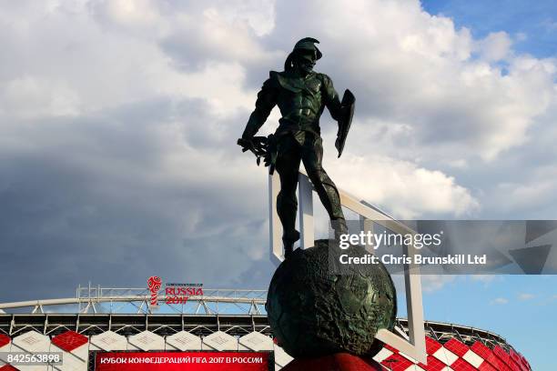 General view outside the stadium ahead of the FIFA Confederations Cup Group B match between Cameroon and Chile at Spartak Stadium on June 18, 2017 in...