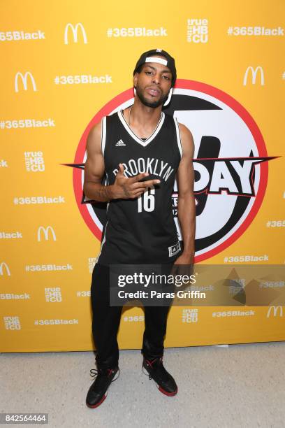 Recording artist Shawn "Erock" Sutton at 2017 LudaDay Celebrity Basketball Game at Morehouse College - Forbes Arena on September 3, 2017 in Atlanta,...