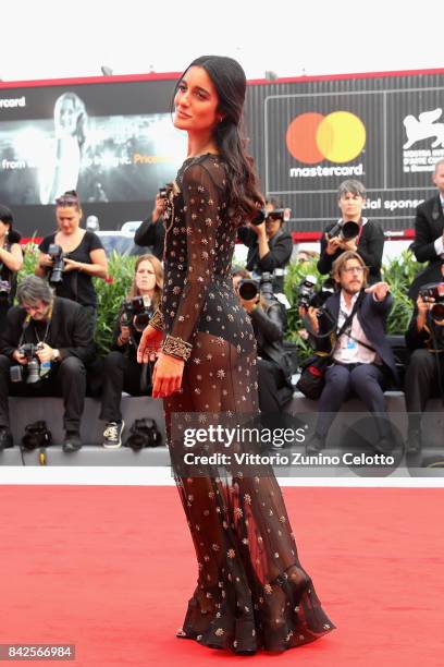 Levante walks the red carpet ahead of the 'Una Famiglia' screening during the 74th Venice Film Festival at Sala Grande on September 4, 2017 in...