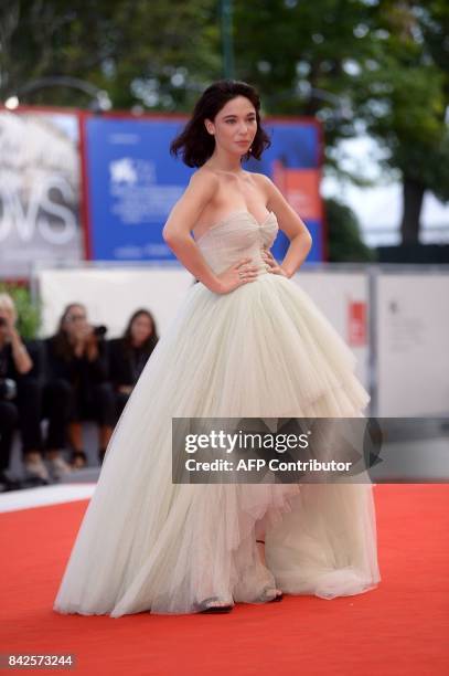 Actress Matilda de Angelis attends the premiere of the movie "Una Famiglia" presented in competition at the 74th Venice Film Festival on September 4,...