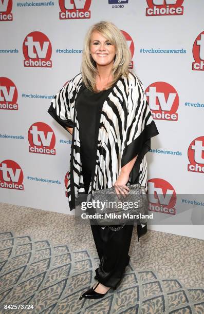 Sally Lindsay arrives for the TV Choice Awards at The Dorchester on September 4, 2017 in London, England.