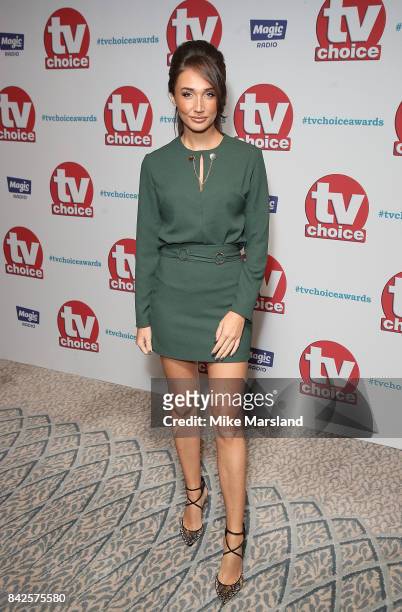 Megan McKenna arrives for the TV Choice Awards at The Dorchester on September 4, 2017 in London, England.