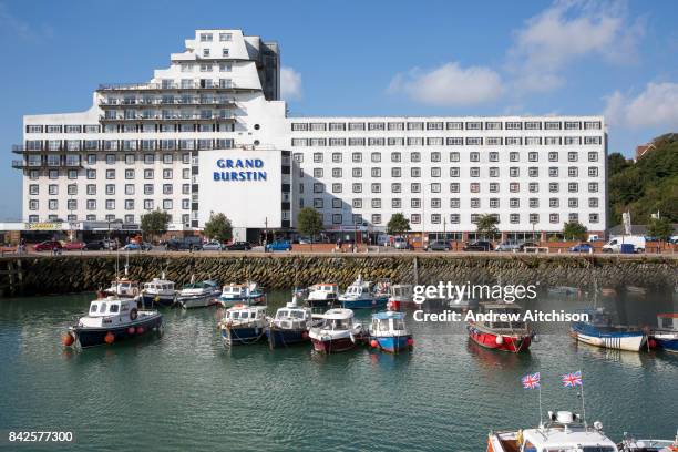 The Grand Burstin Hotel, situated on the edge of the harbour, Folkestone Kent. Owned and managed by the Britannia Hotels group.