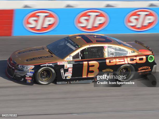 Ty Dillon Germain Motorsports GEICO Chevrolet SS races through the turns during the NASCAR Monster Energy Cup Series Bojangles Southern 500 on...