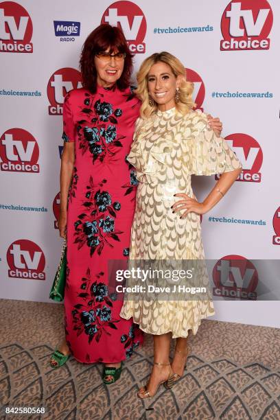 Janet Street-Porter and Stacey Solomon arrive at the TV Choice Awards at The Dorchester on September 4, 2017 in London, England.