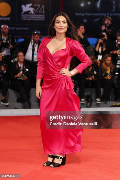 Ana Brenda Contreras walks the red carpet ahead of the 'Three Billboards Outside Ebbing, Missouri' screening during the 74th Venice Film Festival at...