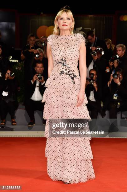 Kirsten Dunst from 'Woodshock' movie walks the red carpet ahead of the 'Three Billboards Outside Ebbing, Missouri' screening during the 74th Venice...